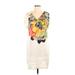 Kenneth Cole New York Casual Dress: Ivory Print Dresses - Women's Size Small