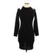 Boohoo Casual Dress - Bodycon Crew Neck 3/4 sleeves: Black Solid Dresses - Women's Size 10