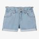 Emporio Armani Girls Blue Denim Paperbag Shorts