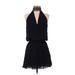 Ramy Brook Casual Dress - Mini Plunge Sleeveless: Black Solid Dresses - Women's Size P