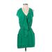 Greylin Casual Dress - Mini V-Neck Sleeveless: Green Print Dresses - Women's Size Small