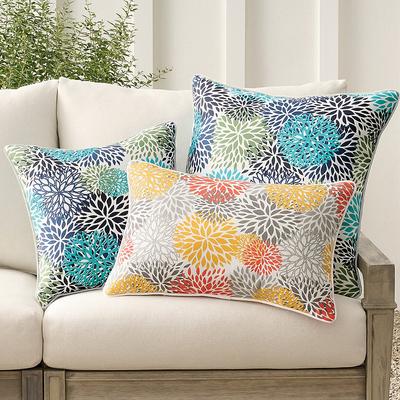 Dahlia Blooms Piped Pillow - 20