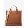 Michael Kors Hudson Pebbled Leather Tote Bag Brown One Size