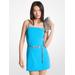 Michael Kors Stretch Crepe Belted Mini Dress Blue 6