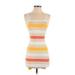 Say What? Casual Dress - Bodycon Square Sleeveless: Orange Print Dresses - Women's Size Small