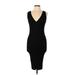 Final Touch Casual Dress - Midi: Black Solid Dresses - Women's Size Large