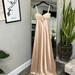 Anthropologie Dresses | B. Fleurs Hopeless Romantic Tulle Bow Soft Peach Satin Maxi | Color: Pink | Size: 6