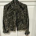 Free People Jackets & Coats | Free People Black/Moss Green Floral Jacket Size 4 | Color: Black/Green | Size: 4