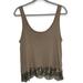 American Eagle Outfitters Tops | American Eagle Tan Sequin Trim Layering Tank Size Large | Color: Tan | Size: L
