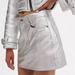 Coach Skirts | Coach Metallic Silver Leather Mini Skirt | Color: Silver | Size: 4