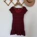 Free People Dresses | Free People Maroon Black Striped Knit Bodycon Mini Mermaid Style Dress | Color: Black/Red | Size: M
