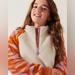 Athleta Shirts & Tops | Bnwot Athleta Girl So Snug Sherpa Half Zip | Color: Orange/White | Size: Xlg