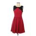 Jessica Simpson Casual Dress - Party Scoop Neck Sleeveless: Red Solid Dresses - Women's Size 6