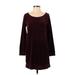 New York & Company Casual Dress - Sweater Dress: Burgundy Dresses - Women's Size X-Small