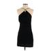 Zara Casual Dress - Mini Halter Sleeveless: Black Print Dresses - Women's Size Small