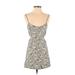 American Eagle Outfitters Casual Dress - A-Line Plunge Sleeveless: Yellow Leopard Print Dresses - Women's Size X-Small