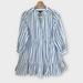 J. Crew Dresses | J.Crew Tiered Cotton Poplin Mini Dress Barrie Stripe In Bright Periwinkle, Size | Color: Blue/White | Size: Xxs