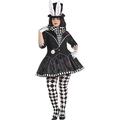 amscan 9918191 dunkler verrückter Hutmacher Kostüm für Erwachsene Damen Kleidergröße 38-40