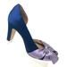 Anthropologie Shoes | Miss Albright Satin Peep Toe Pump Purple Bow Retro Heel Womens Size 7 M | Color: Blue/Purple | Size: 7