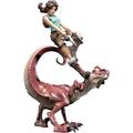 Weta Workshop Tomb Raider Mini Epics Vinyl Figur Lara Croft & Raptor 24 cm