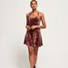 American Eagle Outfitters Dresses | American Eagle Crushed Velvet Strappy Skater Dress | Color: Pink | Size: M