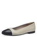 Tamaris Damen Ballerinas Vegan; IVORY/BLACK/beige; 40