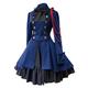 YuanJuli Halloween Vintage Dresses for Women, Vintage Princess Court Patchwork Gothic Dress Fashion Collar Women's Dress, Blue, 5X-Large
