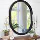 JJUUYOU Large Bathroom Mirror Wall Mirror Oval Mirror 45 * 65 CM Black Wood Framed Farmhouse Wall Mounted Vanity Mirror Decorative, Horizontal or Vertical