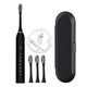 Electric Toothbrush Electric Toothbrush with 4 Brush Heads with Toothbrush Box 6 Cleaning Modes Water Proofing IPX7 Water Proofing Electric Toothbrush Newly (Black)