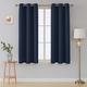 funky gadgets Thermal Blackout Curtains, Navy Blue 46x72, Eyelet Rings, Insulated Room Darkening, 2 Panels + Free Tie Backs for Bedroom, Nursery