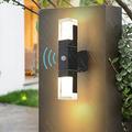 Outdoor Motion Sensor Wall Lights LED Outside Garden Wall Lamp Security IP65 Waterproof 24W Wall Sconces Mains Powered Indoor Wall Spotlights for Patio Terrace Balcony Porch Garage Warm White 3000K