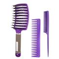 Hair Comb Hair Combs Creative 3-piece Hair and Beard Combs for Curly Hair and Fine Hair Simple Handmade Hairbrushes for Men and Women Home Use Hair Style Comb (Color : B)