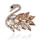 Crystal Swan Brooch Fashion Jewelry Rhinestone Animal Brooch For Women And Girls Bird Brooch Decorate 1Pcs (Color : 10 Piece, Size : Champagne Gold)