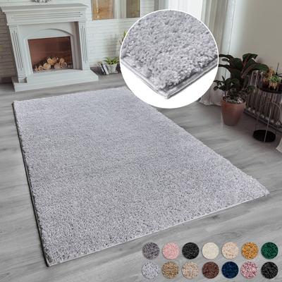 Hochflor-Teppich MY HOME "Shaggy 30" Gr. 6, grau (hellgrau), B:200cm H:30mm L:290cm, Kunstfaser, Teppiche, Teppich, Uni Farben, besonders weich und kuschelig Image