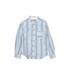 Pan Con Chocolate Long Sleeve Button Down Shirt: Blue Stripes Tops - Kids Boy's Size 8