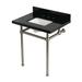 Kingston Brass Templeton 30" Black Granite Console Sink w/ Brass Legs in Gray/Black | 38 H x 14.38 W x 10.44 D in | Wayfair KVPK30KBSQ8