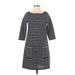 Tommy Hilfiger Casual Dress - Shift: Black Stripes Dresses - Women's Size Small