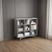 LORENZO Modern & Simple Bookshelves Bookcase Wood in Gray | 35.03 H x 39.37 W x 12.2 D in | Wayfair 07WAQ38ESXZZX89DS