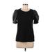 Nine West Short Sleeve Top Black Crew Neck Tops - Women's Size Medium