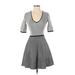 Club Monaco Casual Dress - Mini Scoop Neck 3/4 sleeves: Gray Color Block Dresses - Women's Size Small