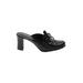 Franco Sarto Mule/Clog: Slip-on Chunky Heel Casual Black Print Shoes - Women's Size 5 1/2 - Round Toe
