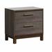 Loon Peak® 1pc Contemporary Two Tone Antique Nightstand w/ Metal Glides Brass Bar Pulls Wood in Brown/Gray | 23 H x 23.62 W x 15.62 D in | Wayfair