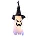 The Holiday Aisle® 1Piece White_Wizard Hatchristmas Decorations Outdoor Hanging Lighted Pumpkin Witch Hats w/ Colorful Halloween Ghost LED Lights String For Indoor Ou | Wayfair