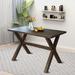 Gracie Oaks Rustic style Wooden Dining Table w/ X-Legs for Kitchen Wood in Brown | 30.11 H x 29.61 W x 45.51 D in | Wayfair