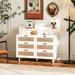 Bayou Breeze 6-Drawers Rattan Storage Cabinet Wood in White | 37.22 H x 43.31 W x 15.75 D in | Wayfair E4E79D4572BC411E8382B8584ABD52BC