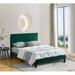 Ebern Designs Widcombe Platform Bed Wood & /Upholstered/Metal/Linen in Green | 45.27 H x 61.41 W x 81.49 D in | Wayfair