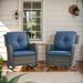 Wildon Home® Bonia Outdoor Wicker Double Rocking Chairs Wicker/Rattan in Gray | 38 H x 29.5 W x 34.5 D in | Wayfair