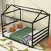 Gracie Oaks Ingigerth Metal House Bed Metal in Black | 65 H x 62.2 W x 82.3 D in | Wayfair 6B1D49CB820C4716BDB847F1F85FB801