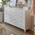 Everly Quinn Light luxury bucket cabinet simple modern bedroom living room drawer storage locker Wood in White | Wayfair