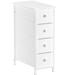 Rebrilliant Dresser for Bedroom Narrow Small Dresser Organizer Closet 4 Drawer Dresser Fabric Natalino Metal in White | Wayfair